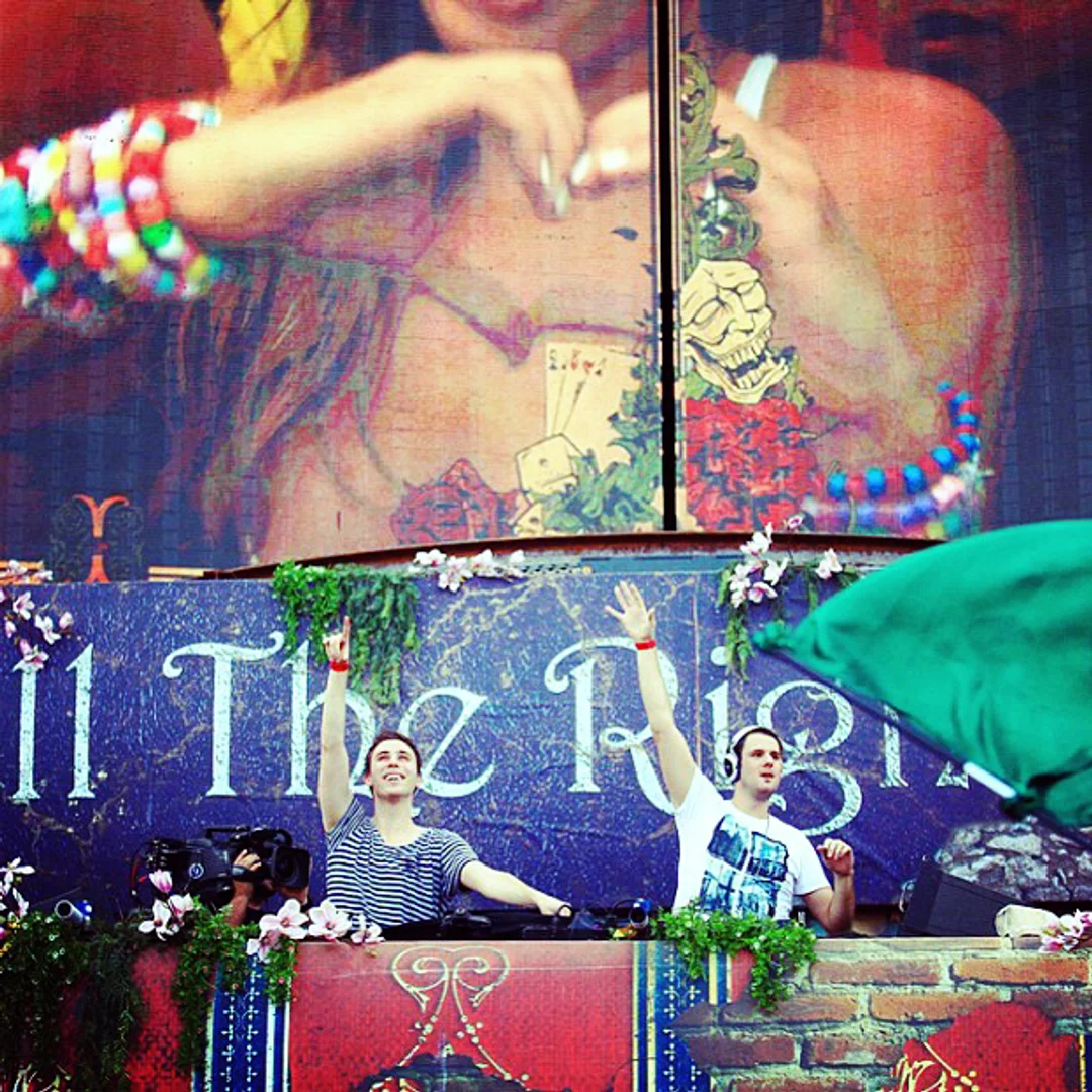DJ duo W&W performing at TomorrowWorld 2013, Tomorrowland's first US edition near Atlanta