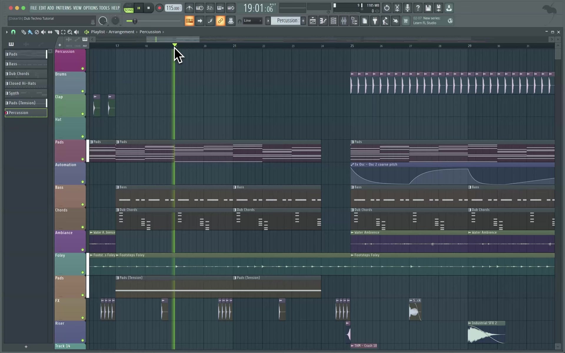FL Studio interface — PartyMap Academy training